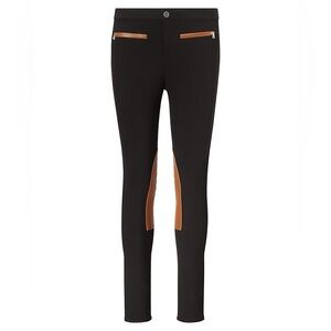 POLO RALPH LAUREN Black Brown Leather Riding Pants Equestrian Size‎ 8 High Rise